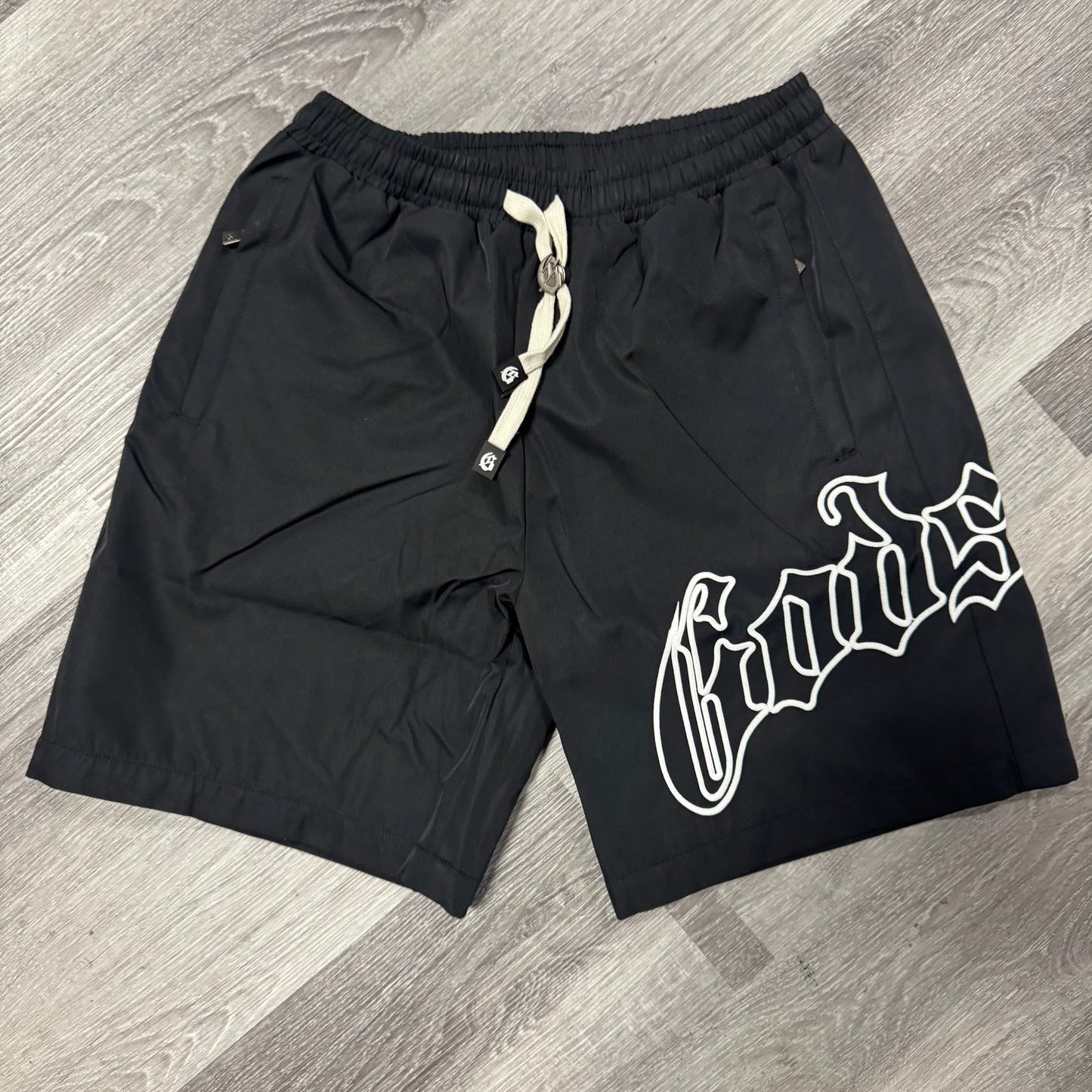 Godspeed OG Logo Nylon Shorts (Black/White)