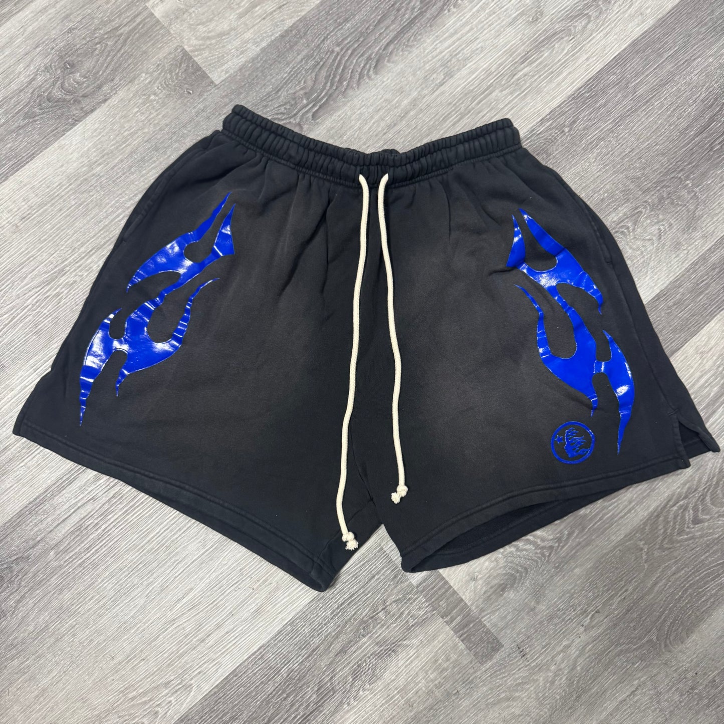 Hellstar Flame Shorts (Black/Blue)