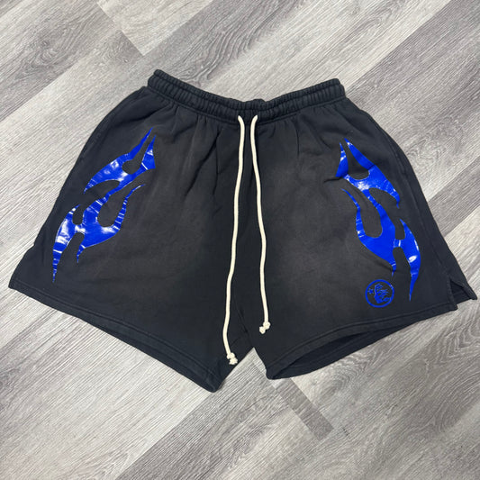 Hellstar Flame Shorts (Black/Blue)