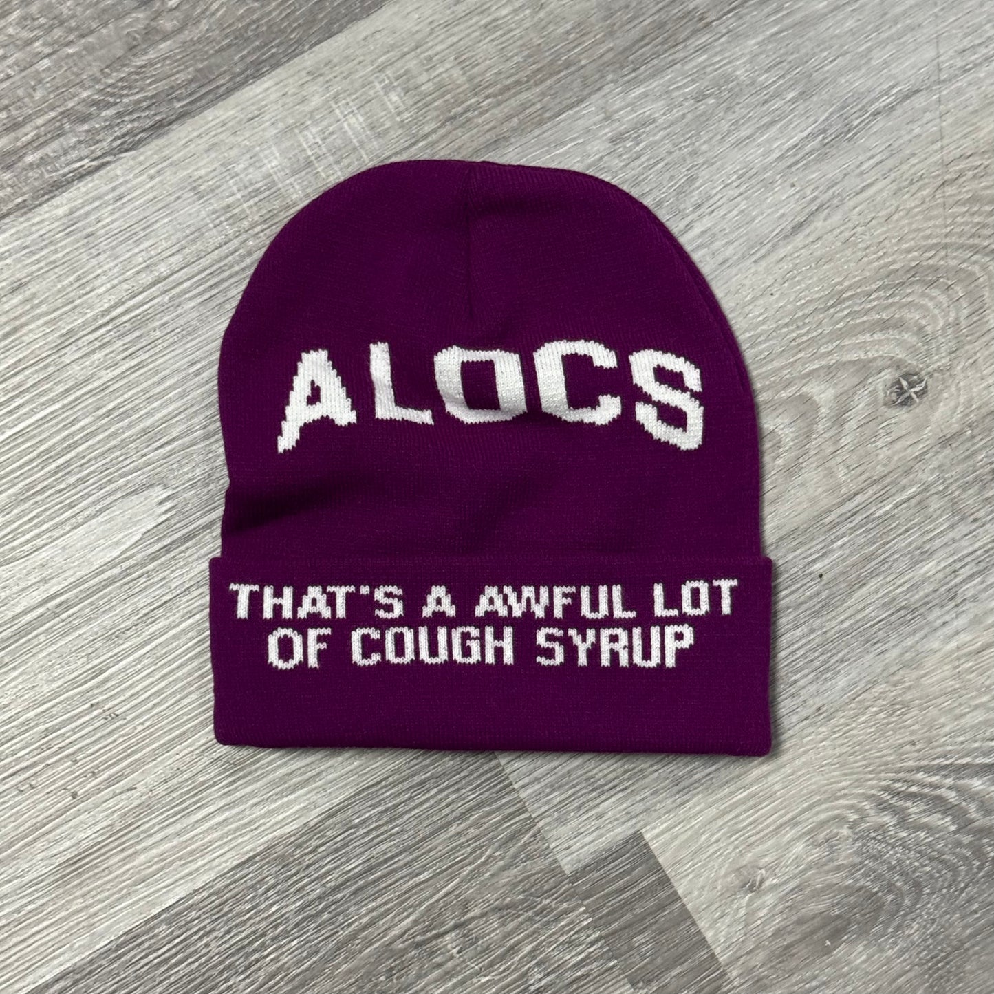 That’s A Awful Lot Of Cough Syrup Beanie (Purple/White)