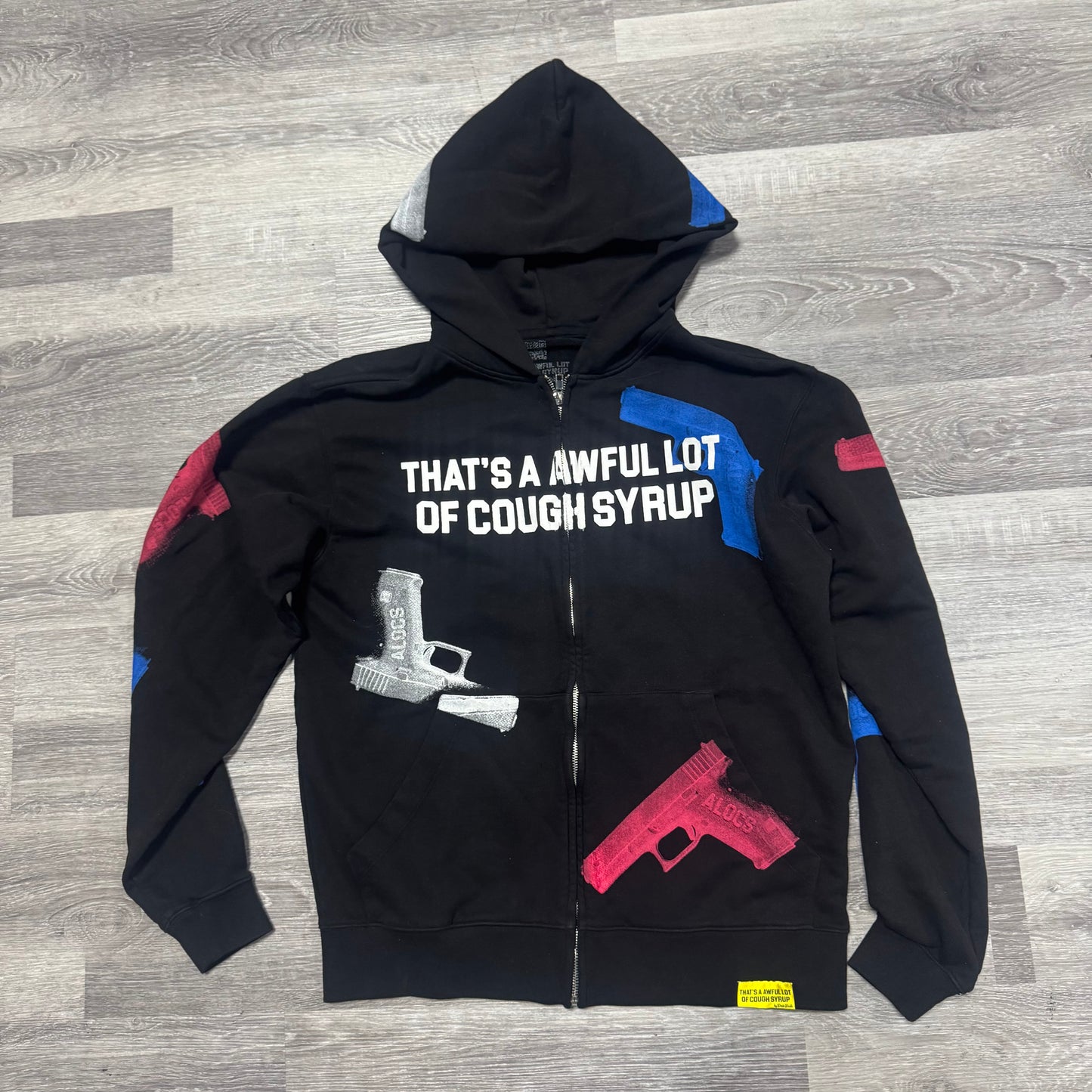 Thats A Awful Lot Of Cough Syrup Glock Zip up Hoodie (Black)