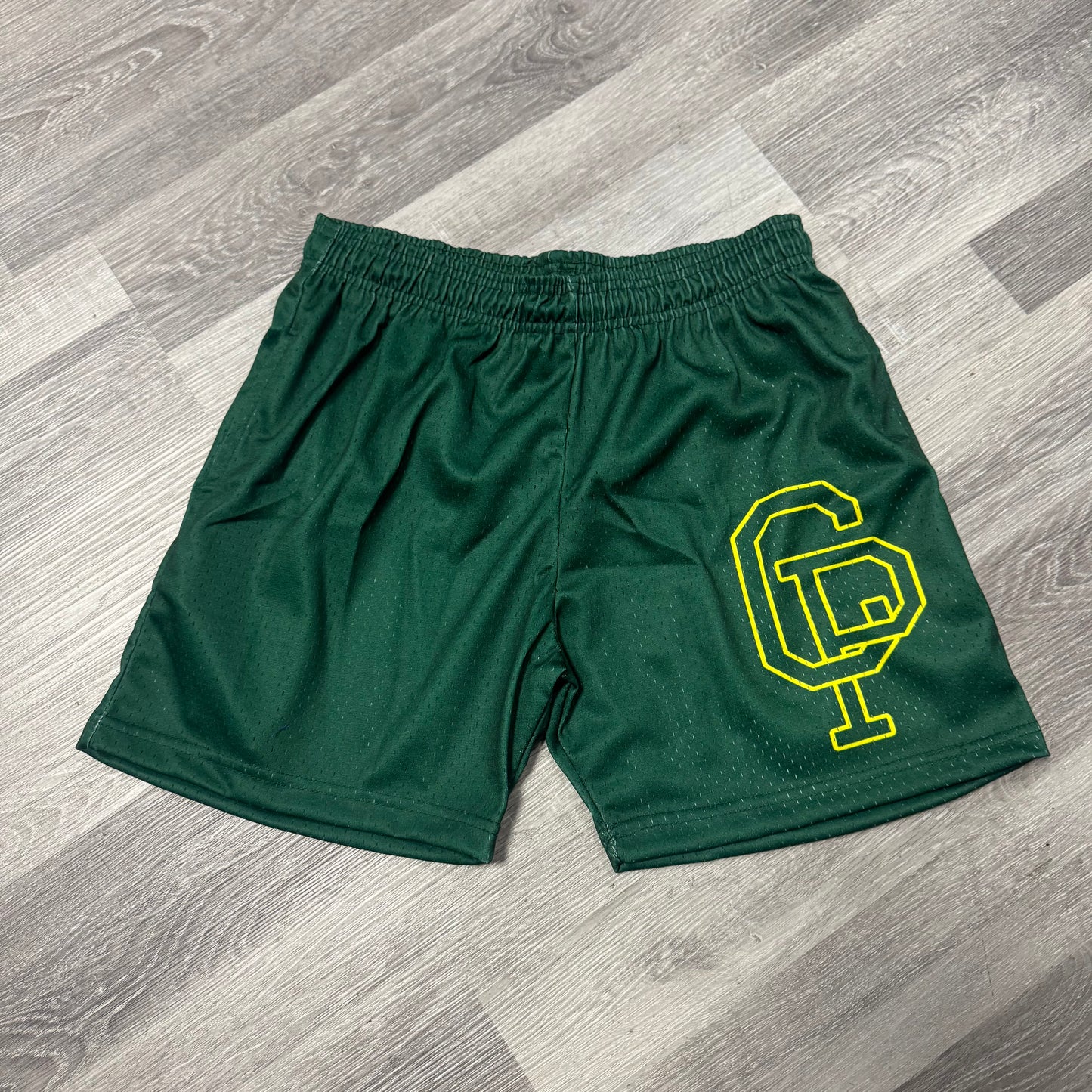 Crispy NYC Logo Mesh Shorts (Green/Yellow)