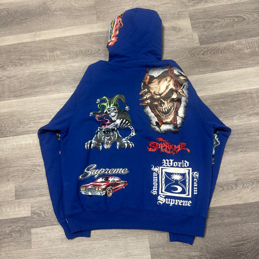 Supreme Stickers Hoodie (Royal Blue)
