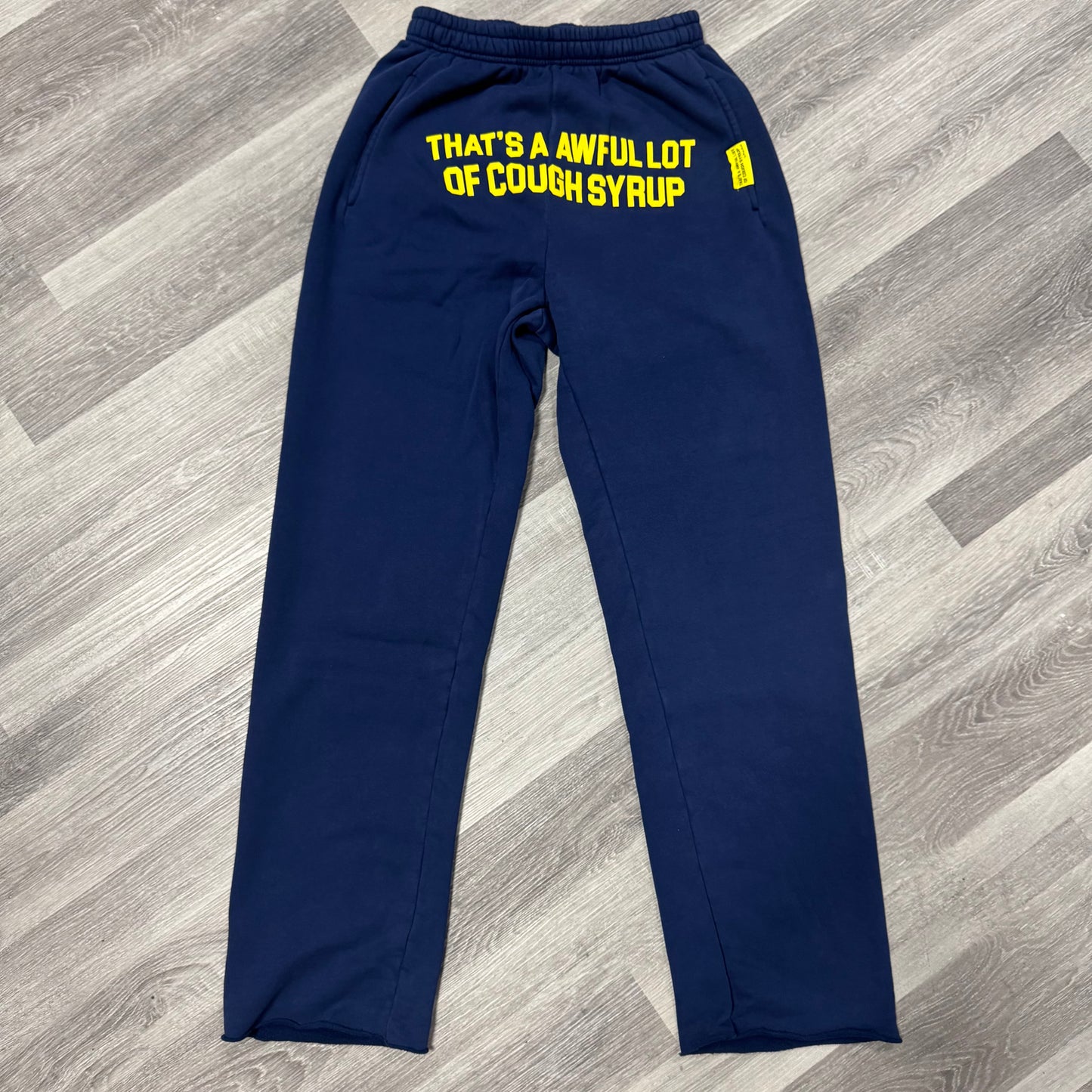 Thats a Awful Lot Of Cough Syrup Sweatpants (Navy/Yellow)