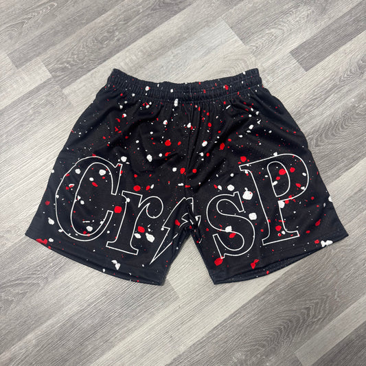 Crispy NYC Black Cement Mesh Shorts