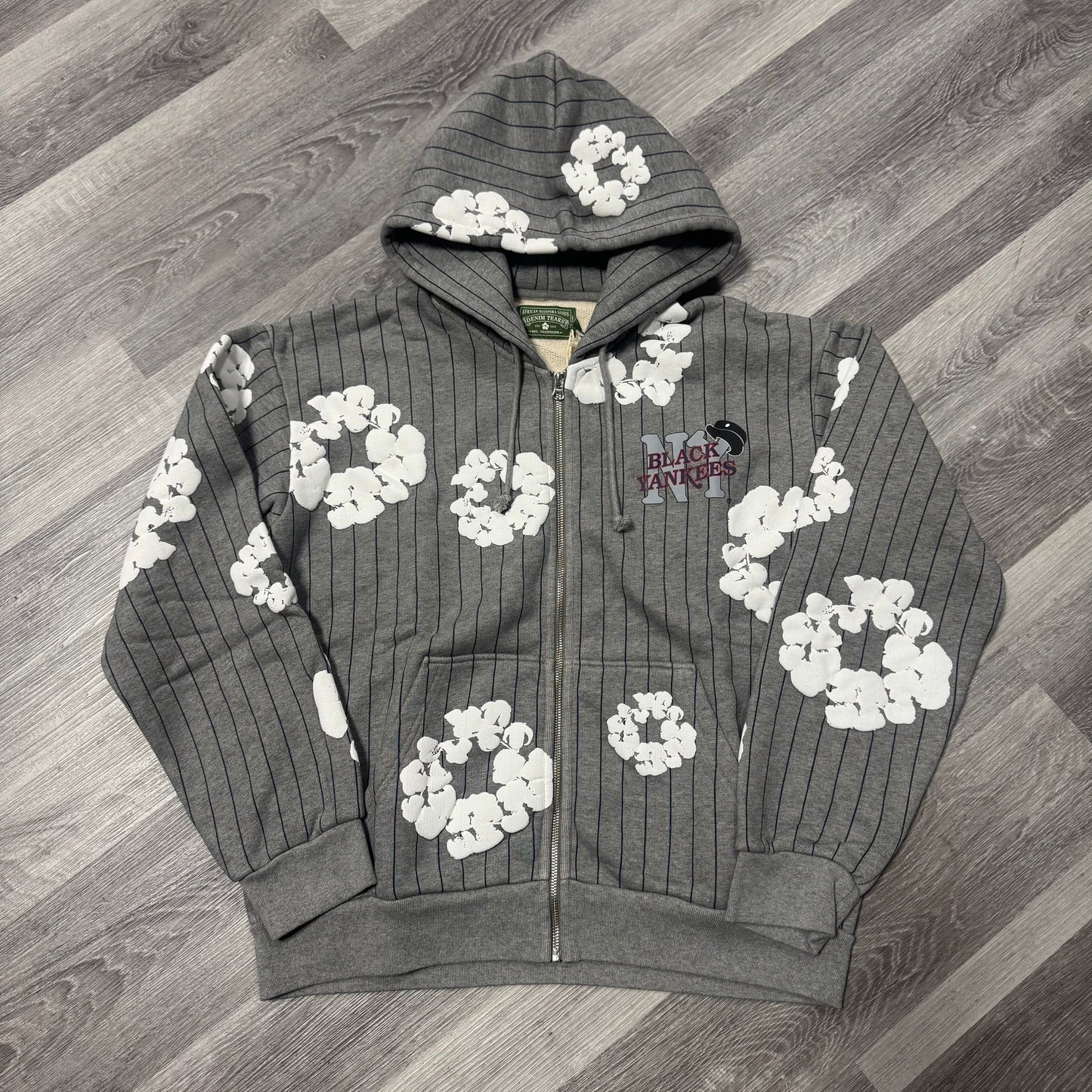 Denim Tears Yankees Zip Up Hoodie (Grey)