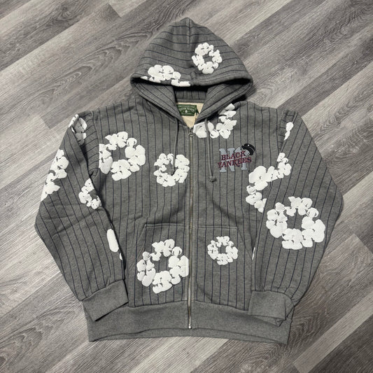 Denim Tears Yankees Zip Up Hoodie (Grey)