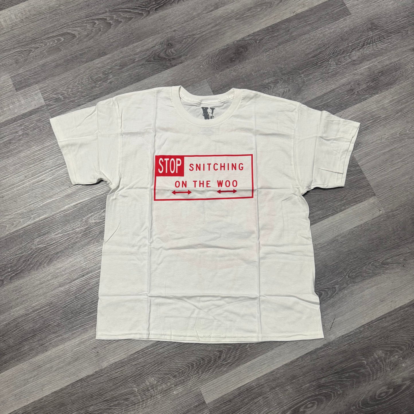 Vlone x Pop Smoke Stop Snitching Tee (Red)