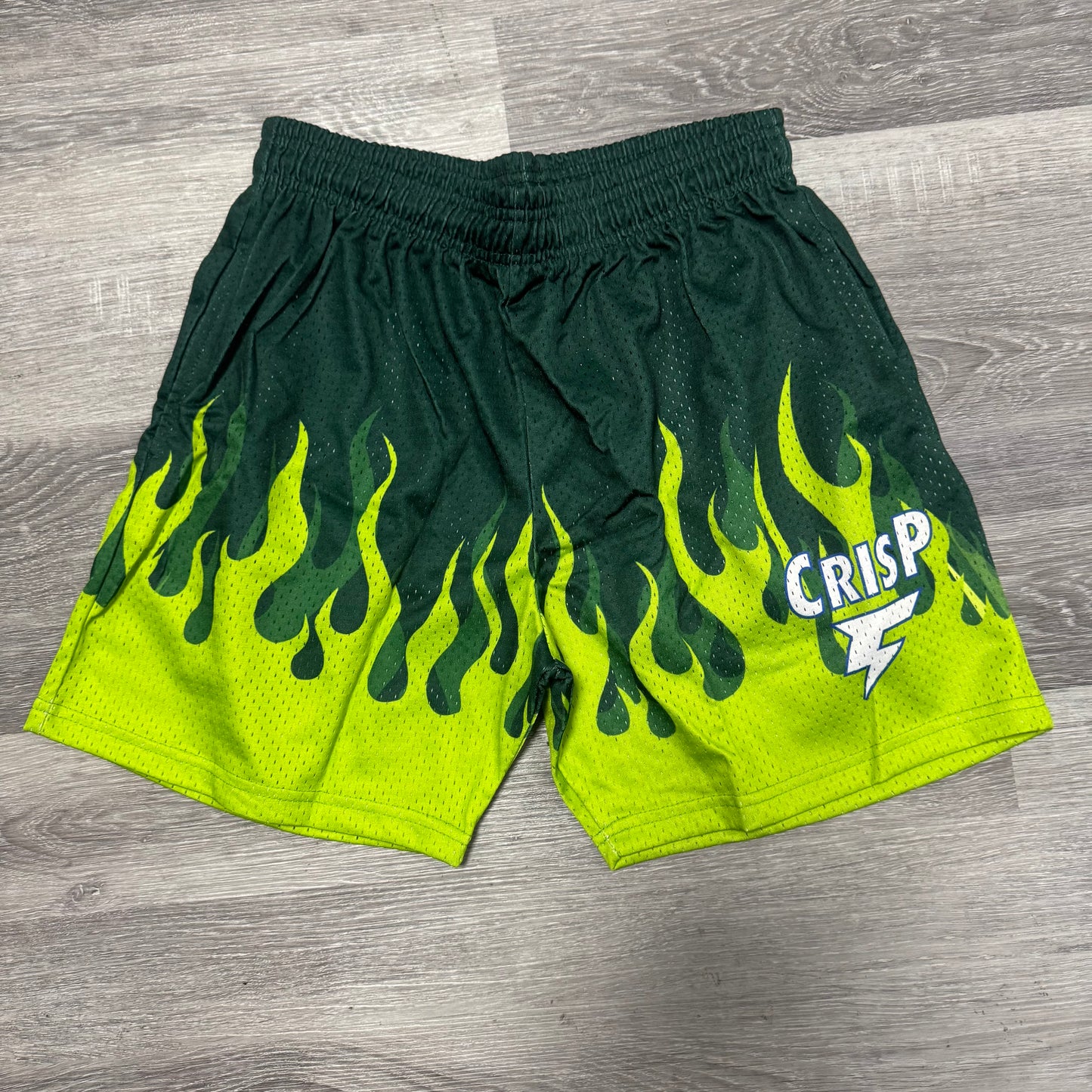 Crisp NYC Flame Mesh Shorts (Green)