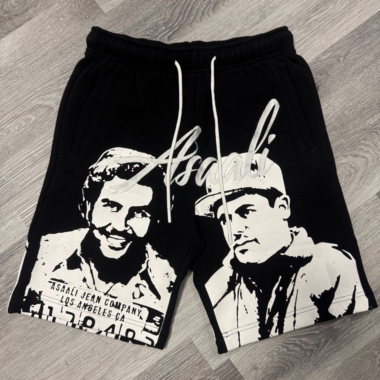 Asaali Cartel Sweat Shorts (Black /White)
