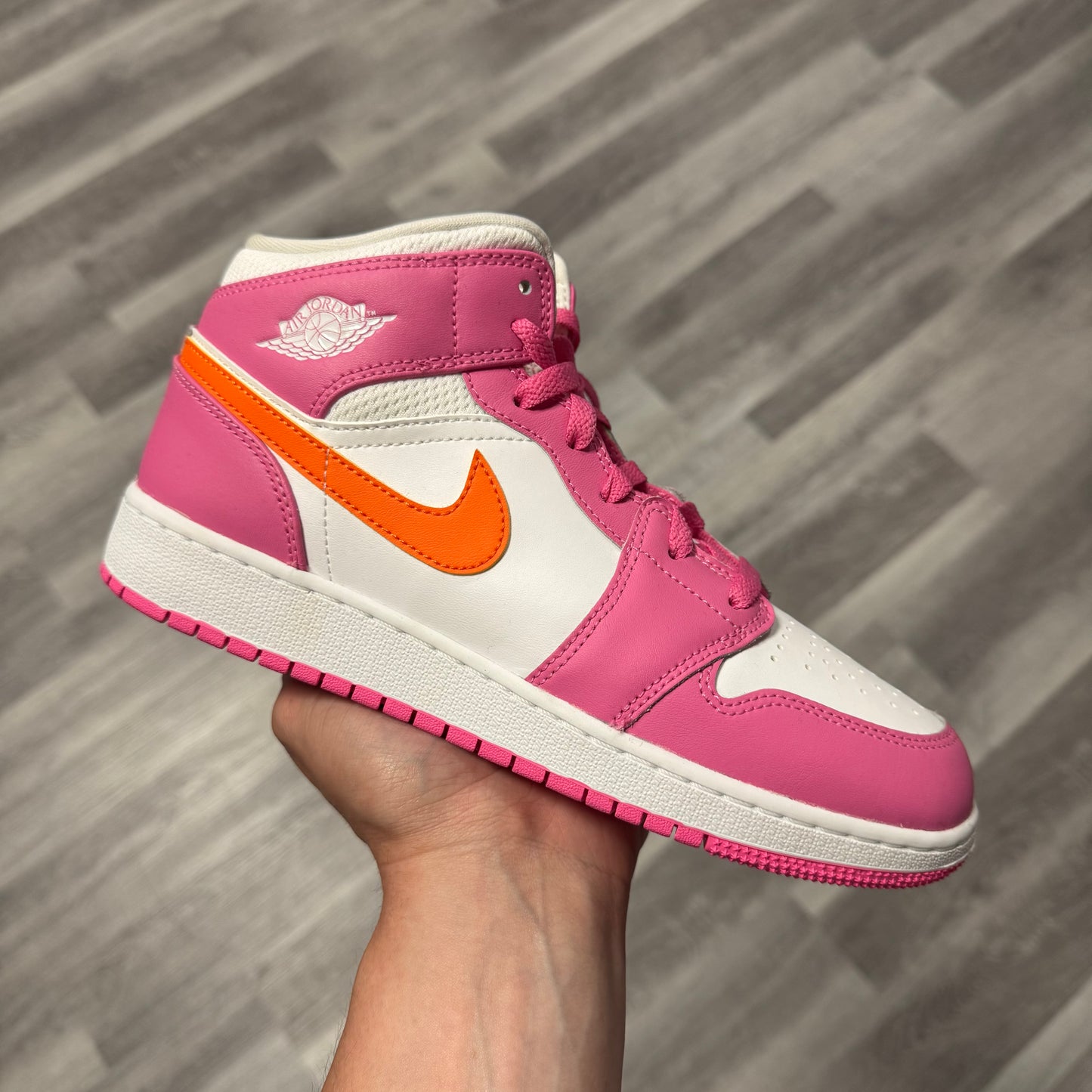 Jordan 1 Mid Pinksicle Safety Orange / Brand New