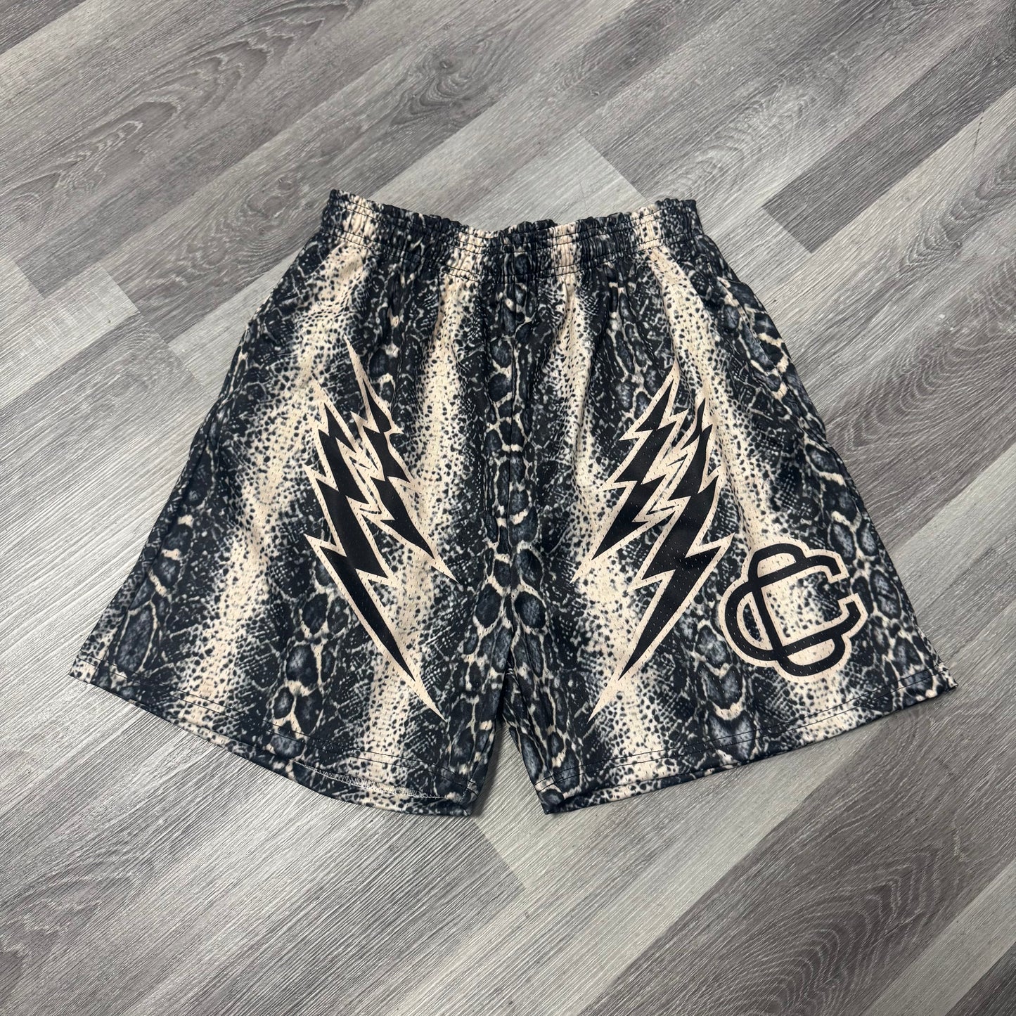 Corrupted Creative Snakeskin Mesh Shorts