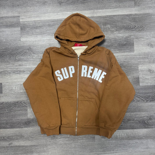 Supreme Arc Logo Thermal Zip Up (Brown)