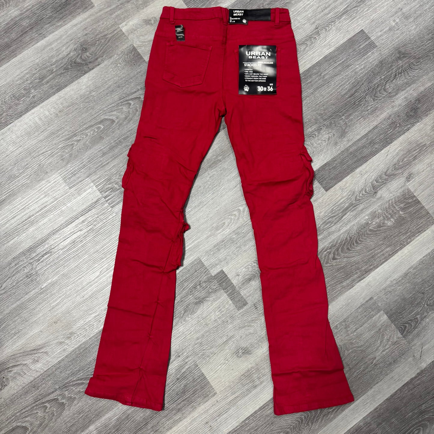 Urban Beast Stacked Denim Jeans (Red)
