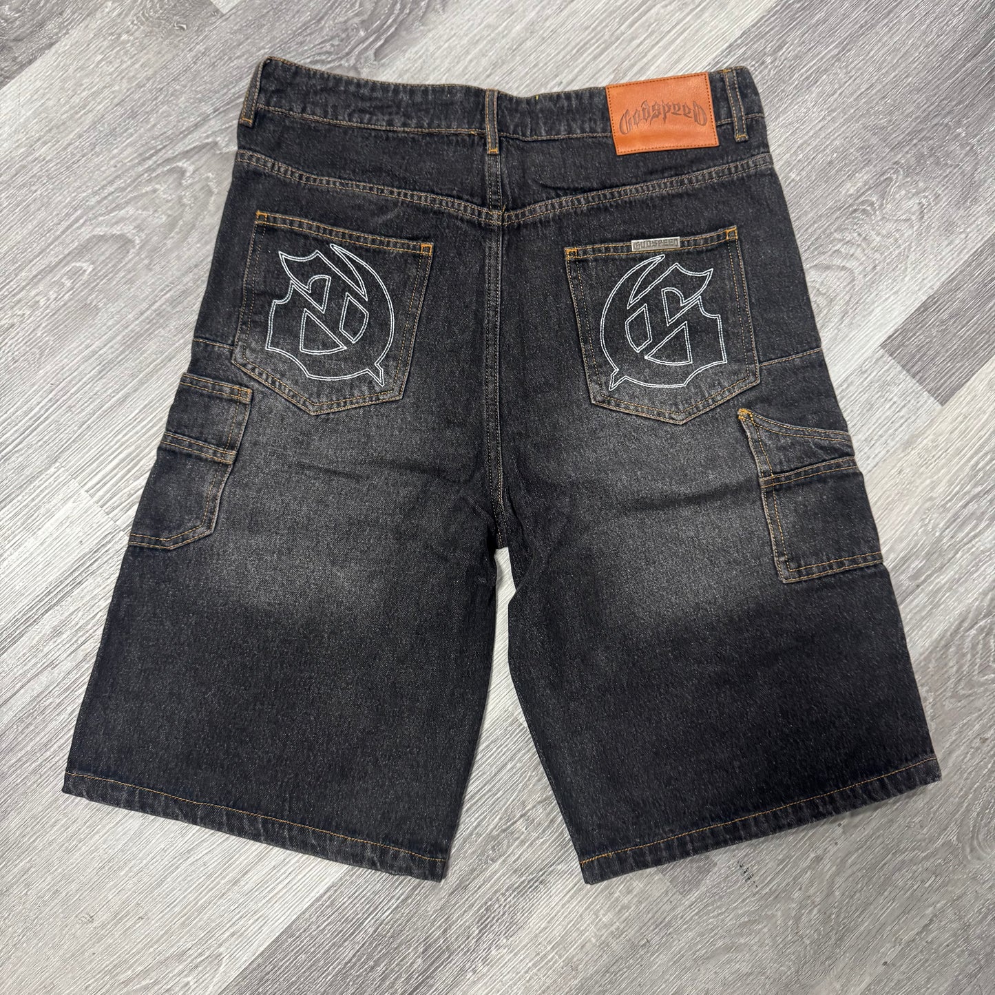 Godspeed Twin Panel Denim Shorts (Black)