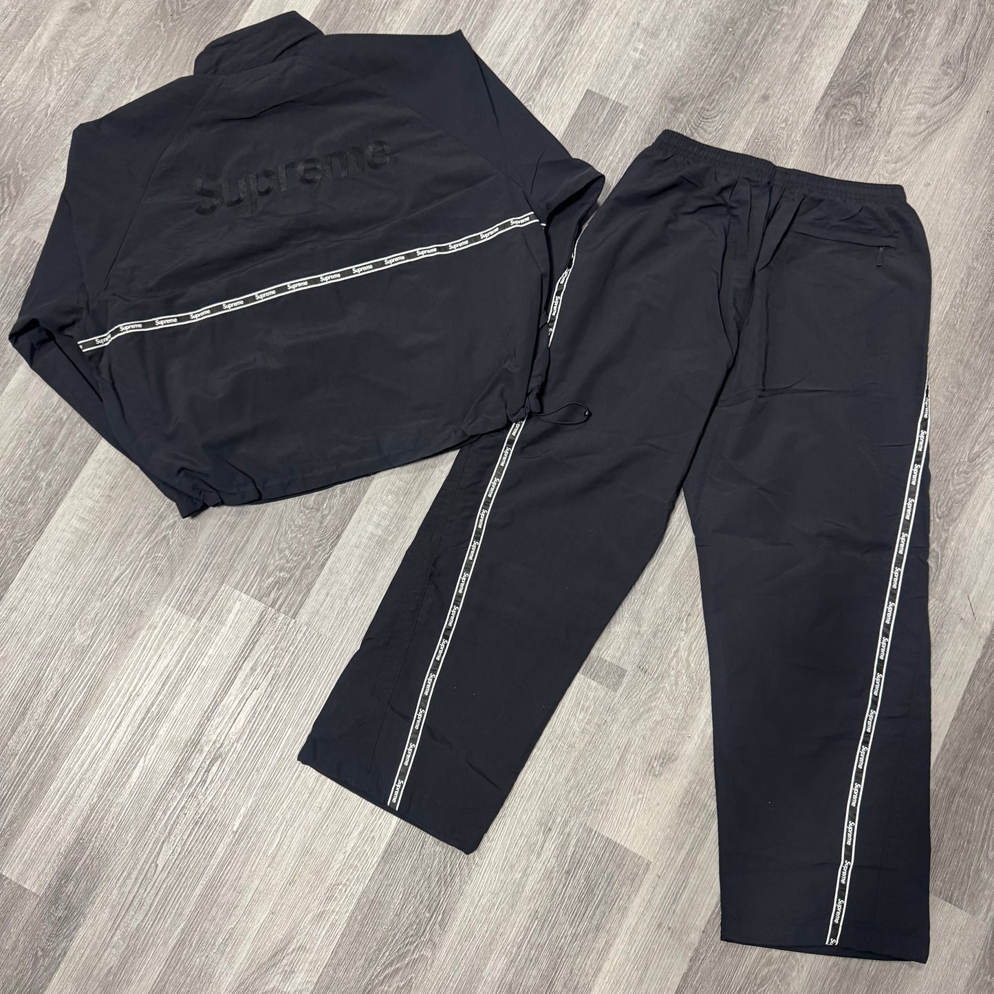 Supreme Logo Taping Tracksuit (Black)