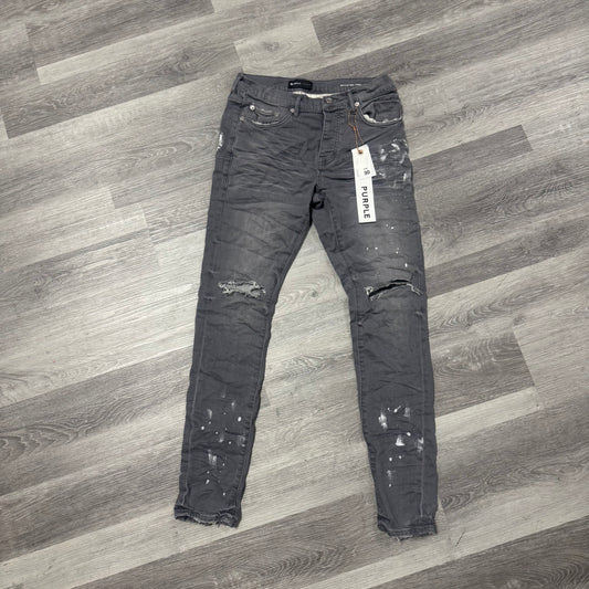 Purple Brand Cool Grey Knee Slit Denim Jeans