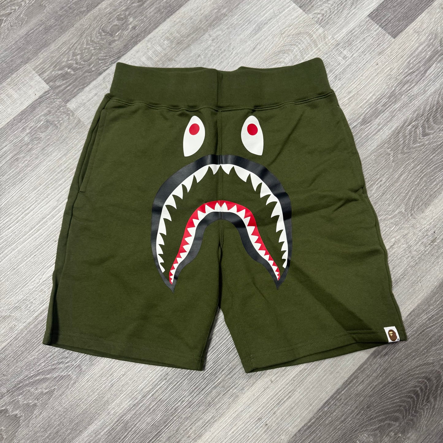 Bape Shark Face Shorts (Olive)