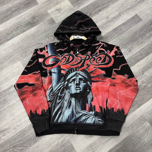 Godspeed Voltage Zip Up Hoodie (Red)