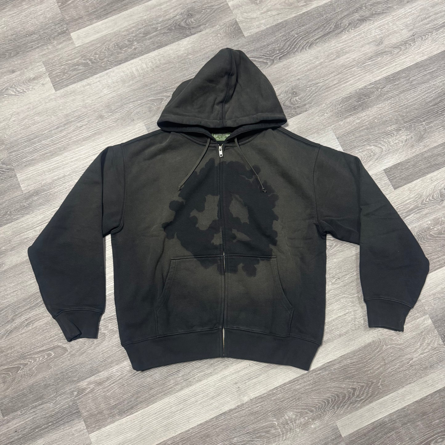 Denim Tears Peace Wreath Zip Up Hoodie (Faded Black)