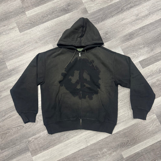 Denim Tears Peace Wreath Zip Up Hoodie (Faded Black)