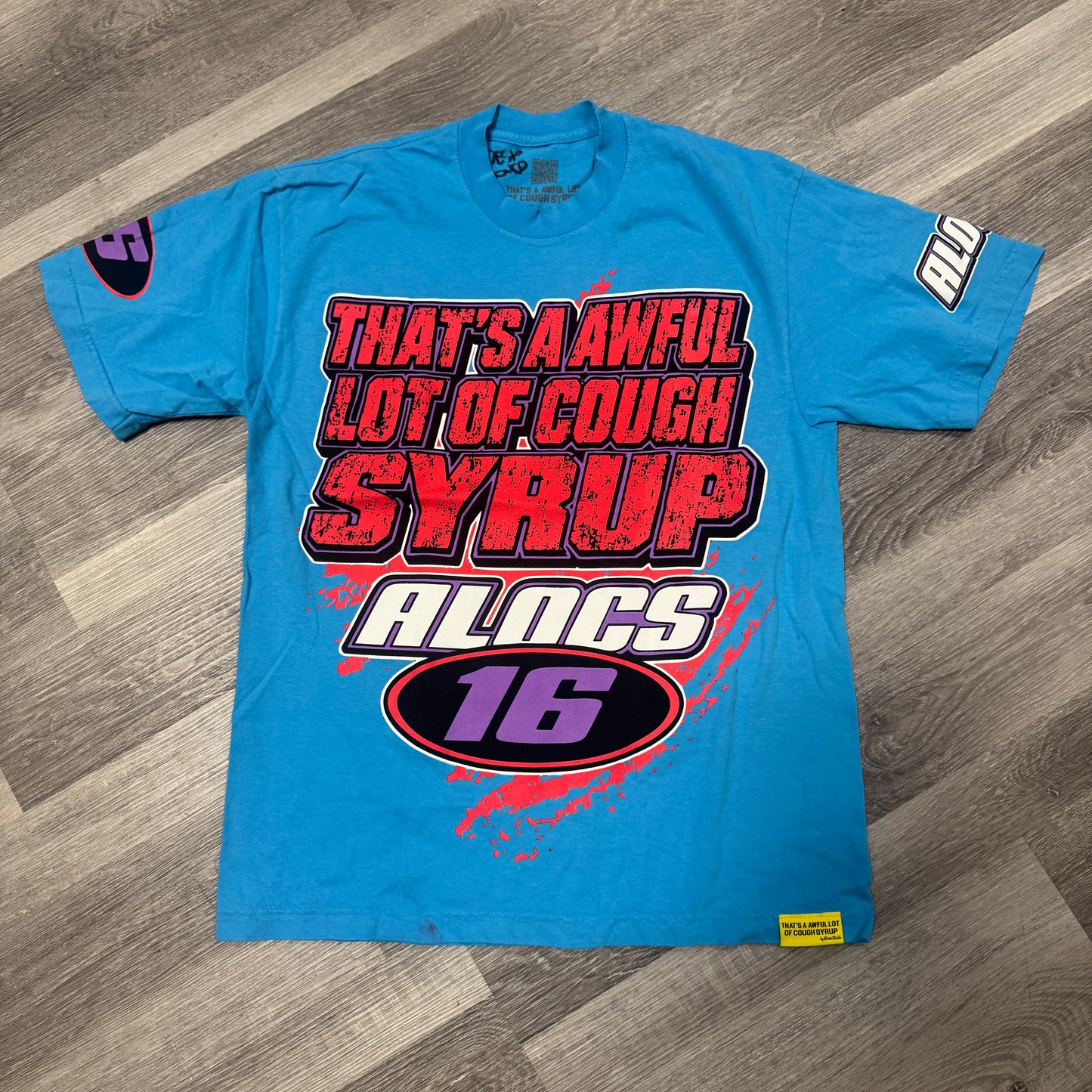 Thats a Awful Lot Of Cough Syrup Moto Tee (Blue)