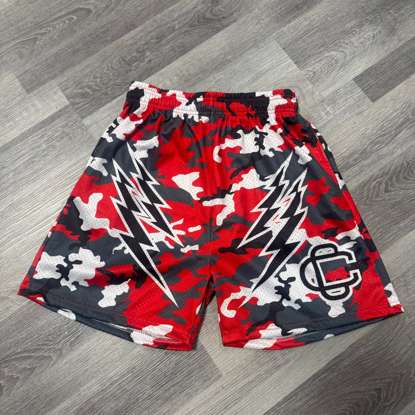 Corrupted Creative Red Camo Mesh Shorts