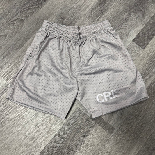 Crispy NYC Blurred Logo Mesh Shorts (Grey)