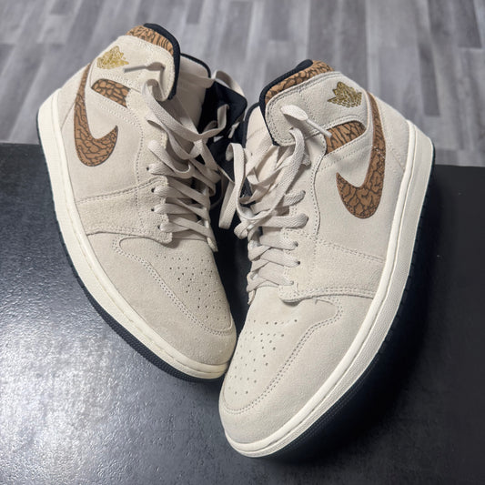 Jordan 1 Mid Brown Elephant / Preowned
