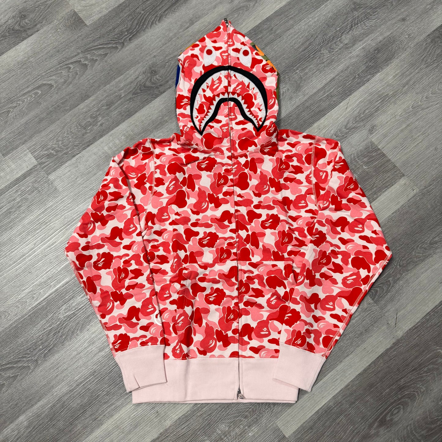 Bape Shark Face Full Zip-Up Hoodie (Pink)