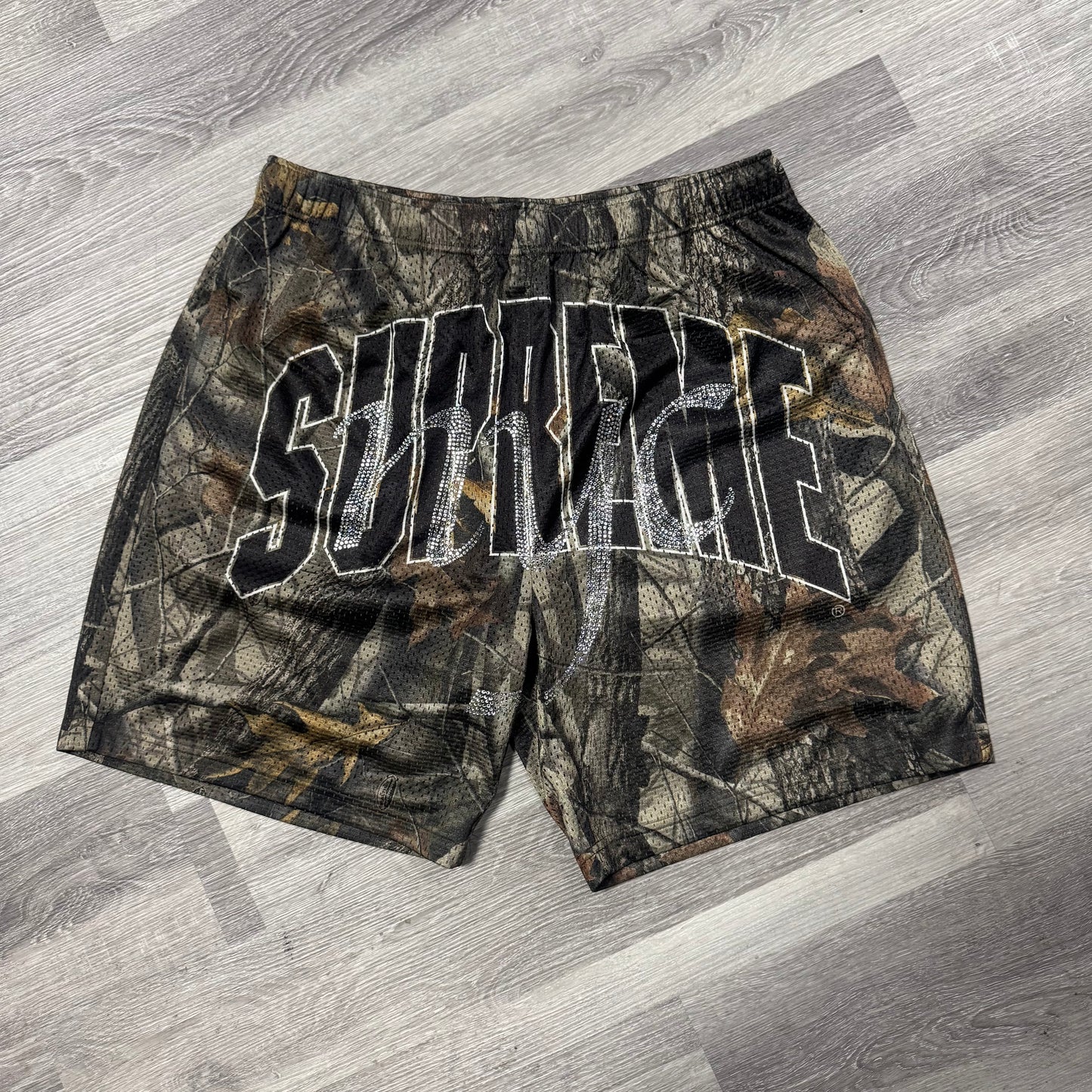 Supreme NYC Rhinestone Mesh Shorts (Camo)