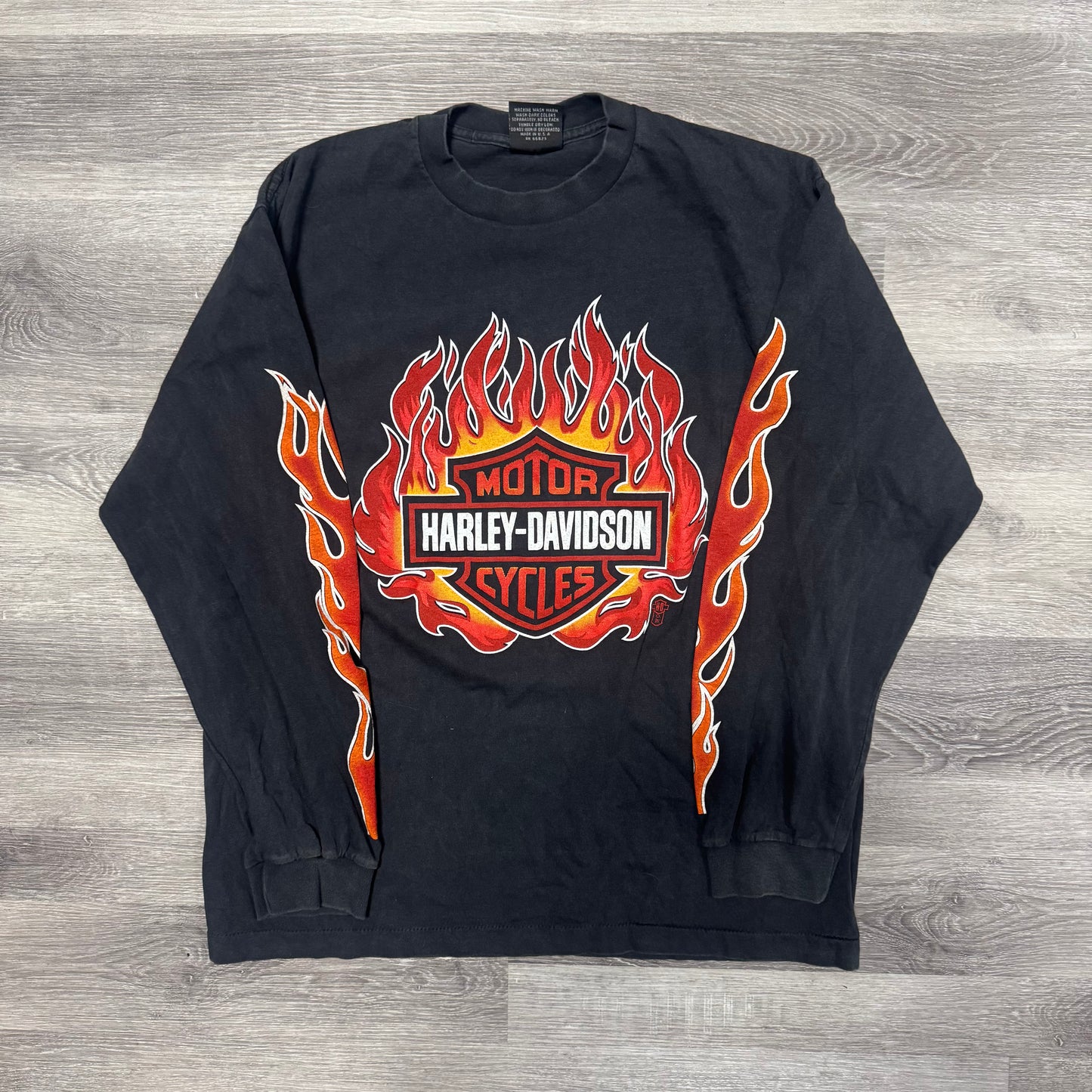 Harley Davidson Flames Longsleeve Graphic Tee