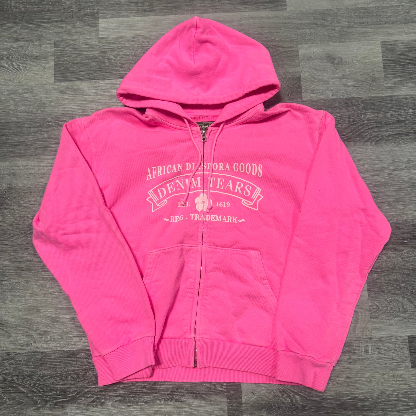 Denim Tears ADG Zip Up Hoodie (Pink)