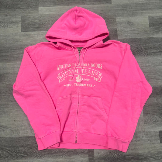 Denim Tears ADG Zip Up Hoodie (Pink)