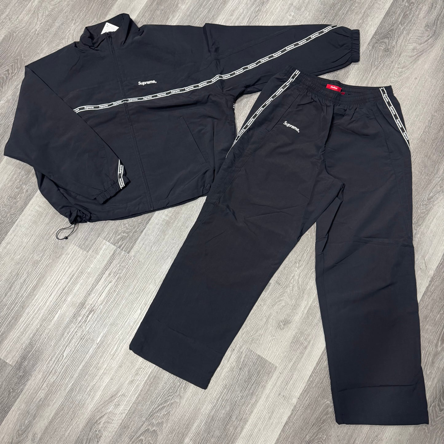 Supreme Logo Taping Tracksuit (Black)