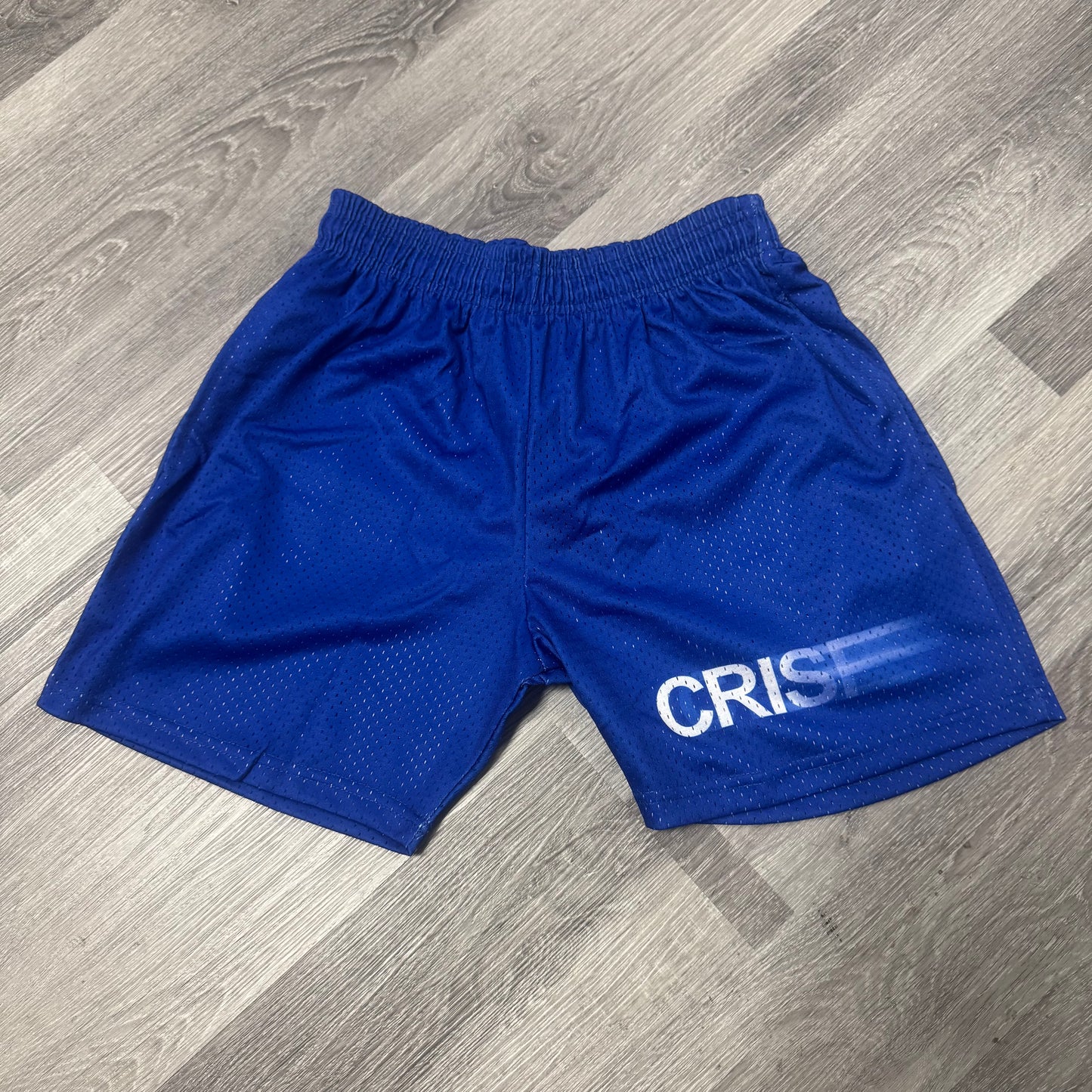 Crispy NYC Blurred Logo Mesh Shorts (Blue)