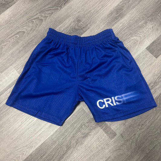 Crispy NYC Blurred Logo Mesh Shorts (Blue)