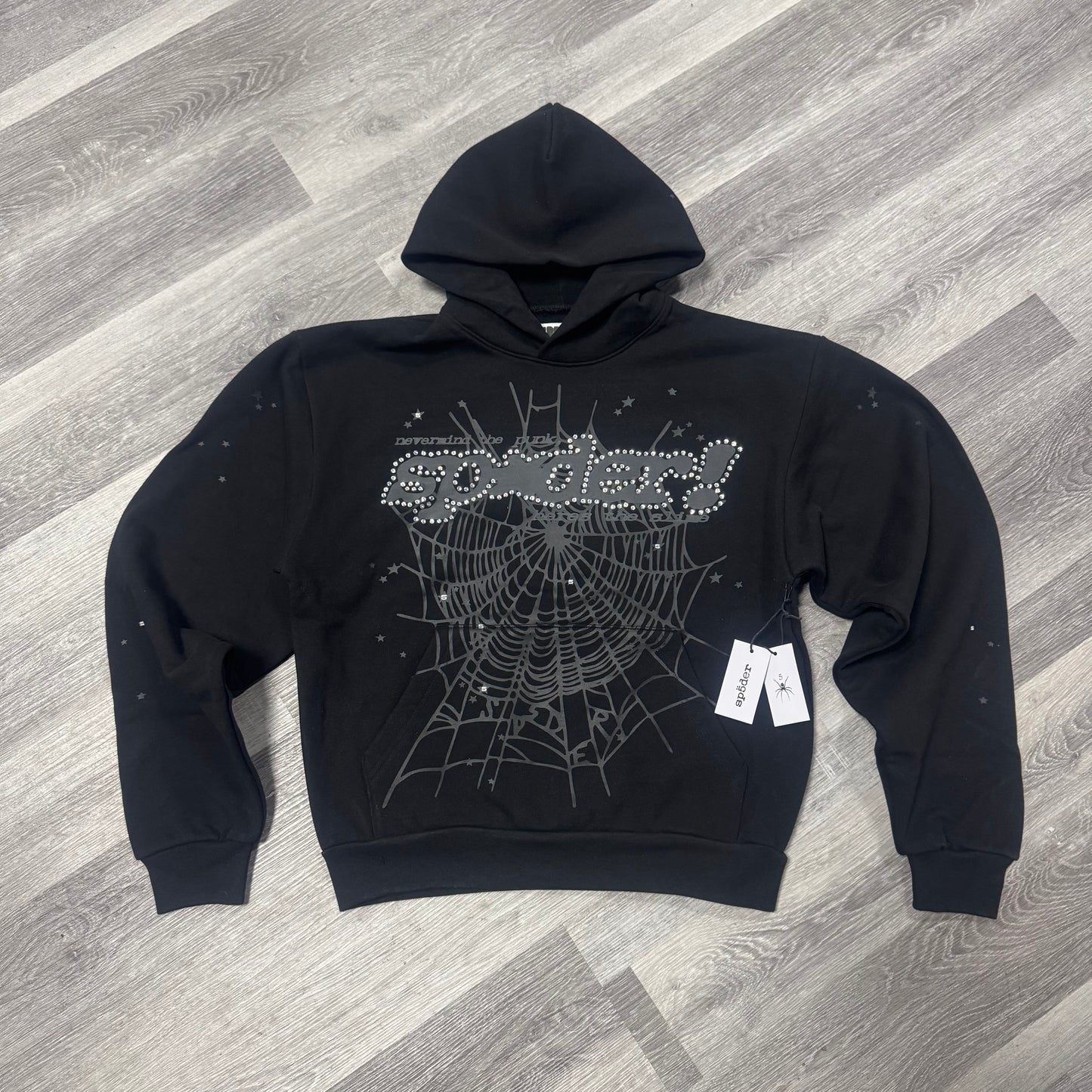Sp5der Rhinestone Pink v2 Hoodie (Black)