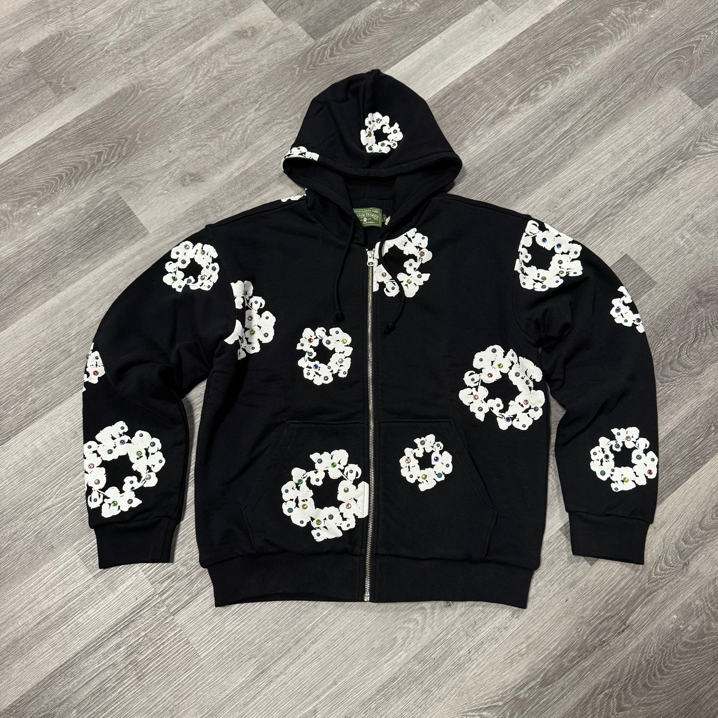 Denim Tears Cotton Wreath Rhinestone Zip Up