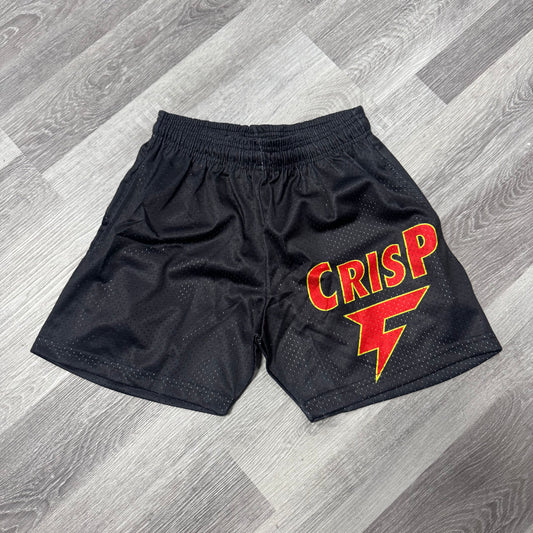 Crispy NYC Big Logo Mesh Shorts (Black/Red/Yellow)