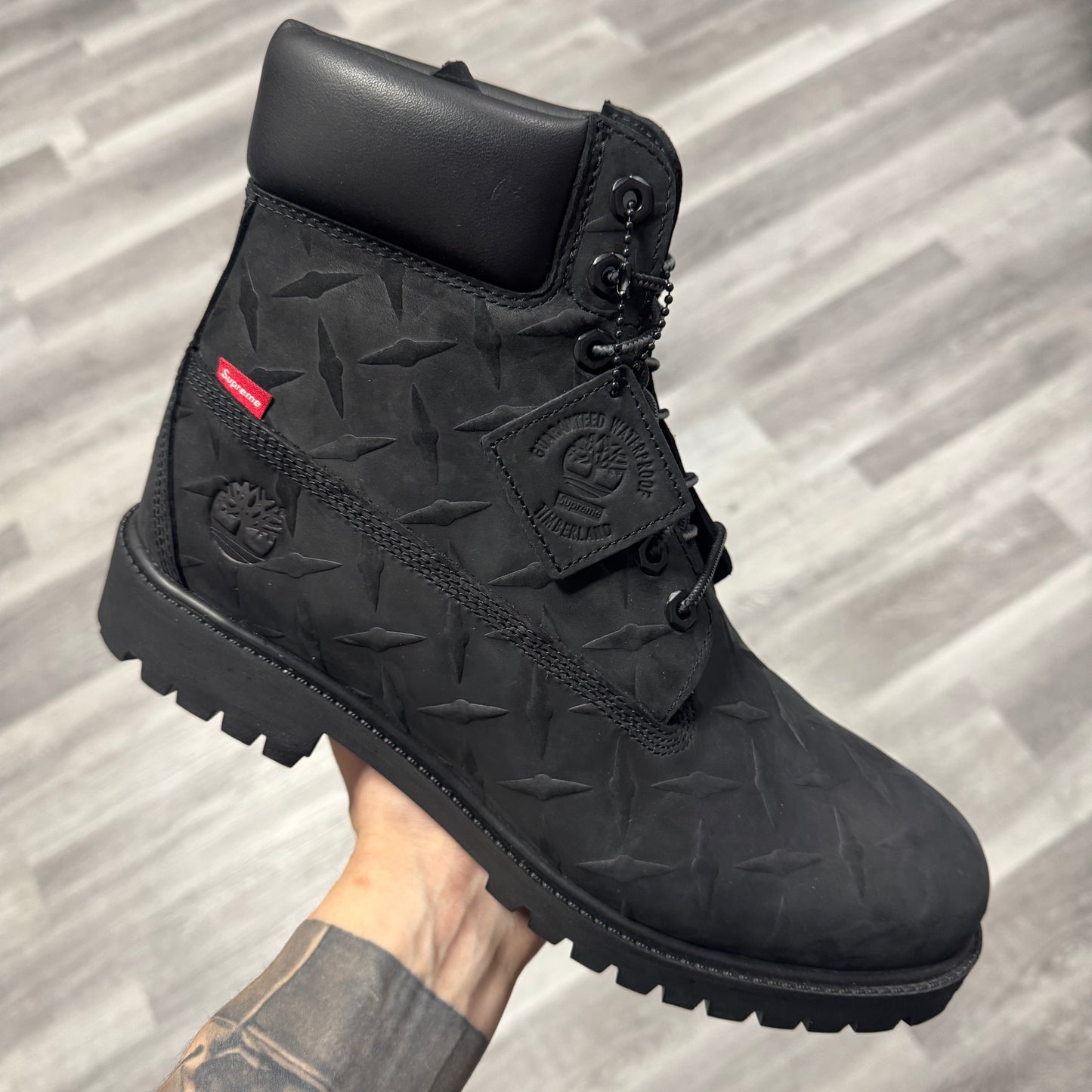 Timberland 6” Premium Waterproof Boot Diamond Plate Black / Brand New