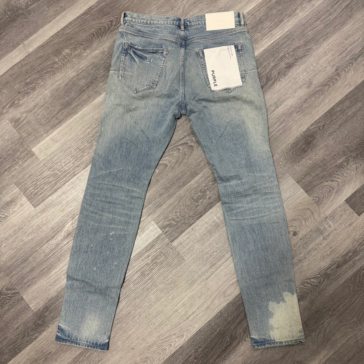 Purple Brand Light Indigo Distressed Skinny Denim Jeans