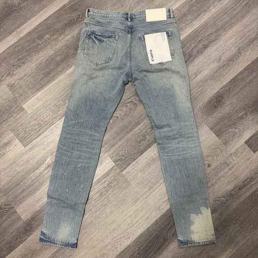 Purple Brand Light Indigo Distressed Skinny Denim Jeans