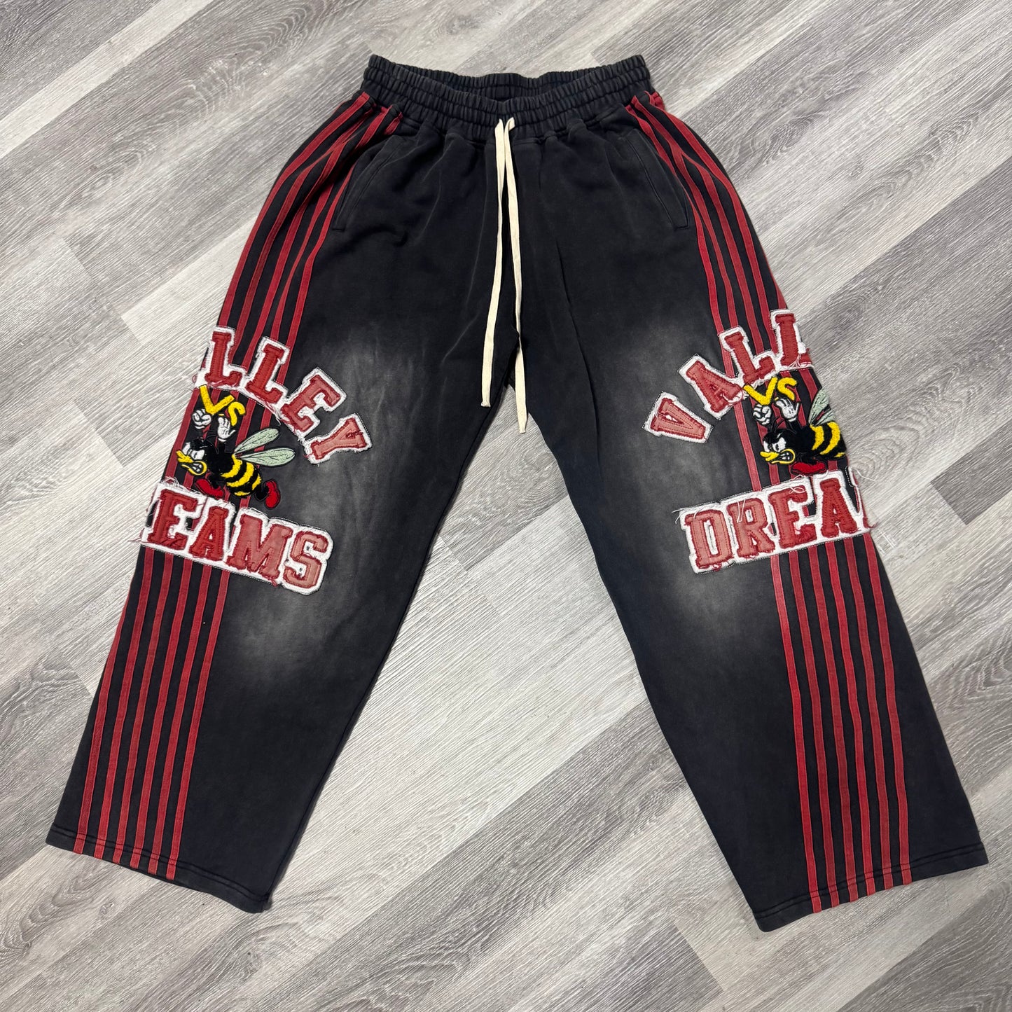 Valley Anthem Track Sweatpants (Black/Red)