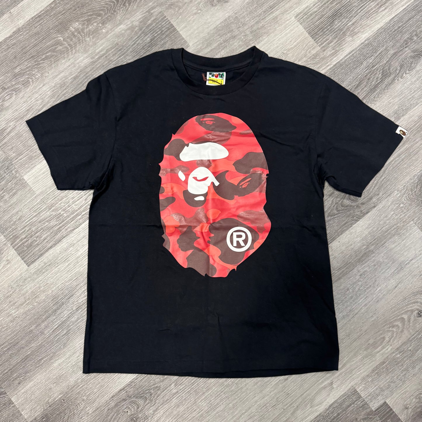 Bape Big Head Red Camo Tee (Black)
