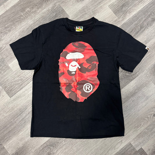 Bape Big Head Red Camo Tee (Black)