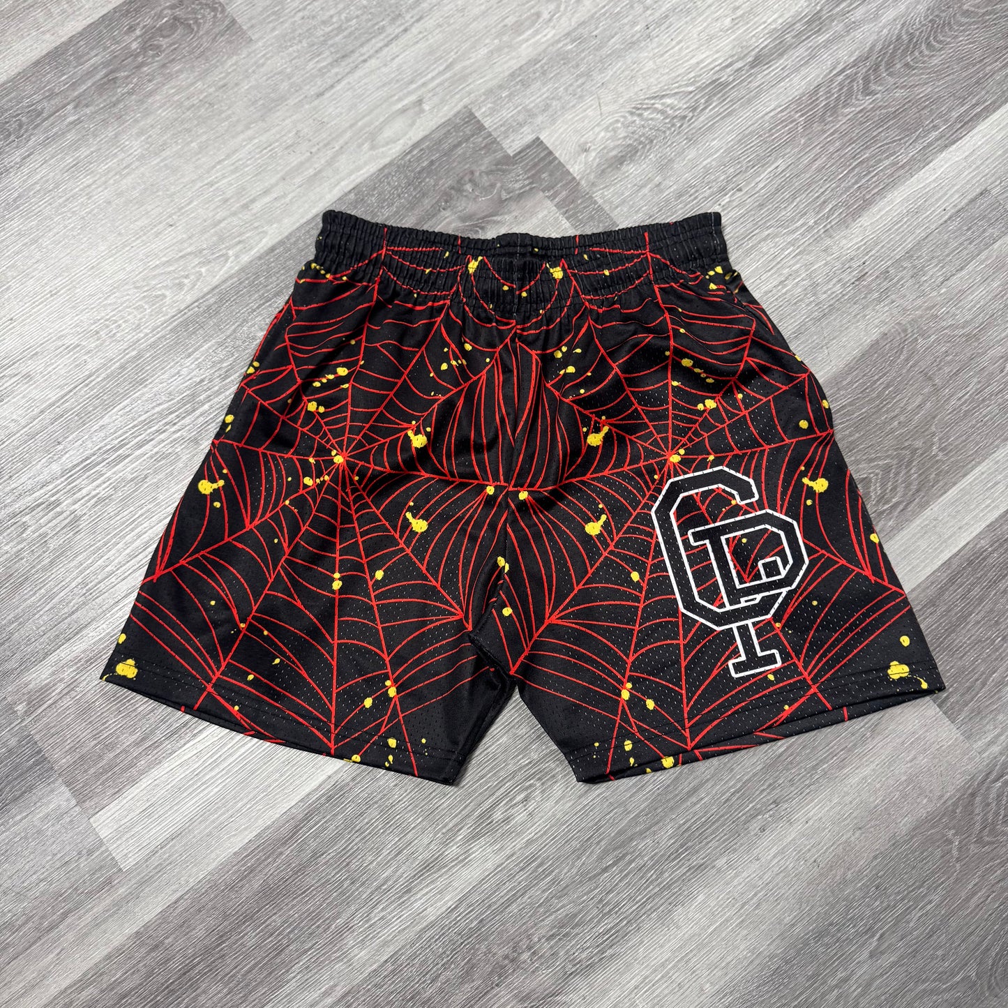 Crispy NYC Spider Web Logo Mesh Shorts
