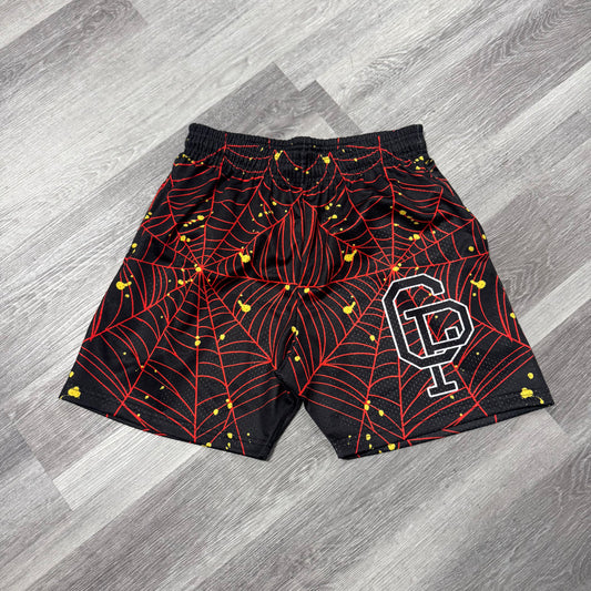 Crispy NYC Spider Web Logo Mesh Shorts