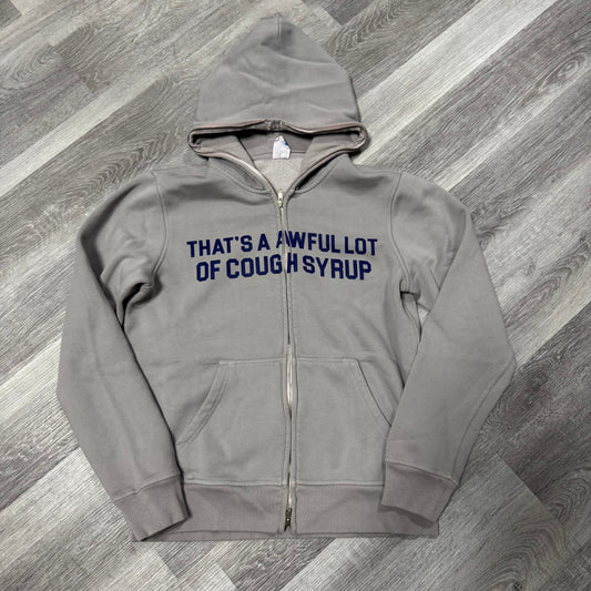 That’s A Awful Lot Of Cough Syrup Classic Full Zip Up Hoodie (Grey/Blue)