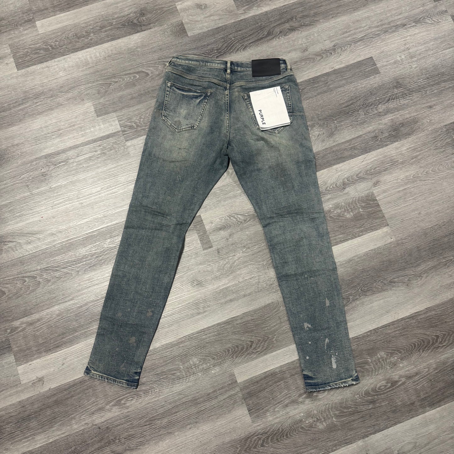 Purple Brand Indigo Slashed Paint Denim Jeans
